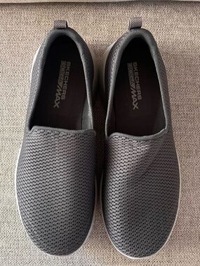 Skechers Women’s GOwalk Slip-On Sneakers in Charcoal Gray
